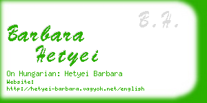 barbara hetyei business card